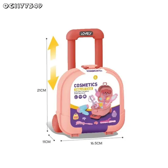 Wholesale High Quality Pretended Portable Beauty Makeup Play Game Make up Kids Girl Plastic Hair Salon Beauty Toys