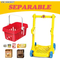 Eco Friendly Kids Plastic Home Supermarket Pretend Play Trolleys Toys Set Baby Foldable Shopping Cart with Wheels