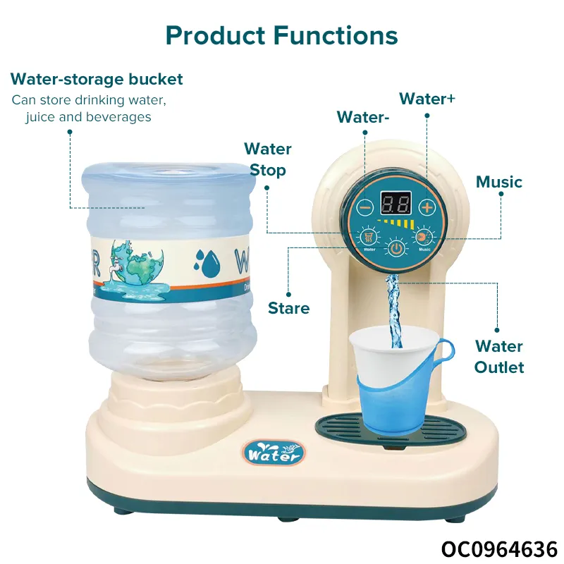 Wholesale Mini Children Pretend Play Children's Plastic Kitchen Tool Electric Water Dispenser Gift Toy for Kids