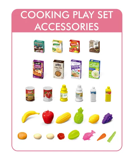Girls Shopping Cart Toys Set Supermarkets Pretend Play Toys with Food
