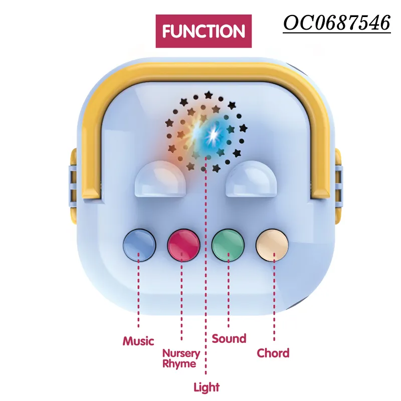Wholesale Montessori Silicone Musical Baby Rattles and Teethers Toy with Night Light