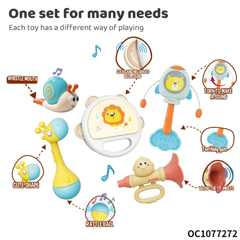 Wholesale Hand Shake Ring Rattle Silicone Baby Toys Teether