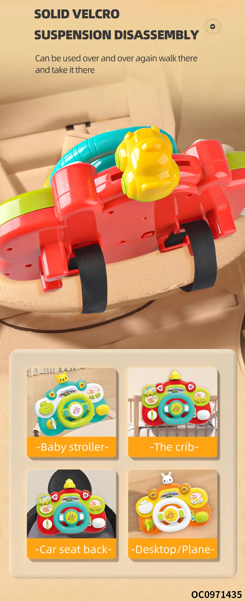 Sensory Games Musical Baby Steering Wheel Baby Rattles Toys for Baby