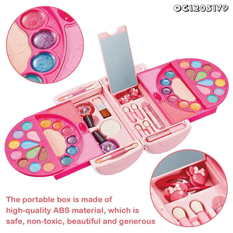 Custom Fashion Beauty Plastic Cosmetic Makeup Products Wholesale Little Girls Make up Toy for Kids