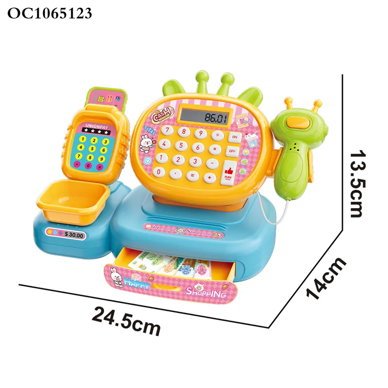 Shopping Game Toys Supermarket Pretend Play Checkout Checking Counter Kitchen Set Toy for Kids with Fruit Accessories