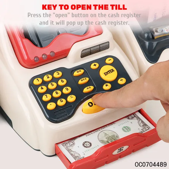 Plastic Pretend Play Home Big Supermarket Electronic Kids Cash Register Toys