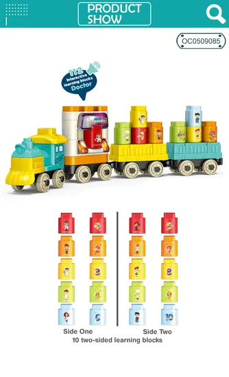 Montessori Educational Creative Music Big Size Plastic Building Blocks Train Toys for Kids