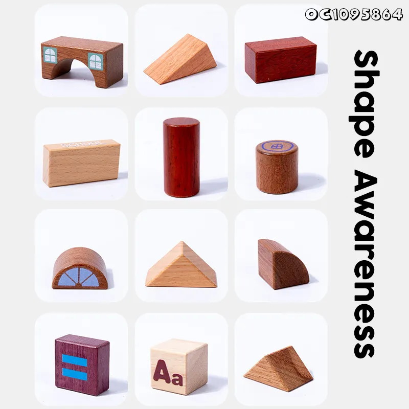 Wholesale 2025 New Animal-Themed Montessori Educational Building Block Set Wooden Balance Toys