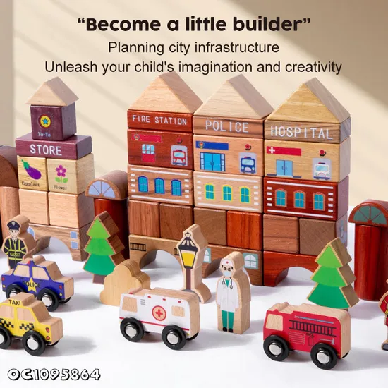 Wholesale 2025 New Animal-Themed Montessori Educational Building Block Set Wooden Balance Toys