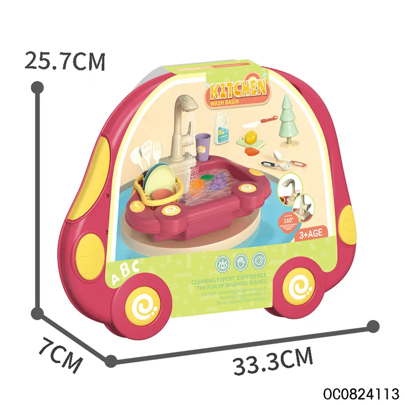 Wholesale Pretend Play Vegetable Washing Tableware New Vegetable Fruit Food Spray Sink Kitchen Toy for Kids
