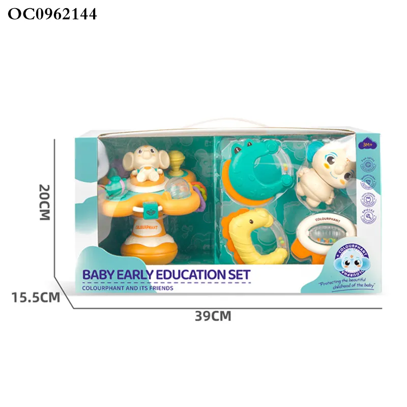 Wholesale Montessori Lovely Sensory Chew Silicone Rattle Teether New Born Baby Hand Music Toys