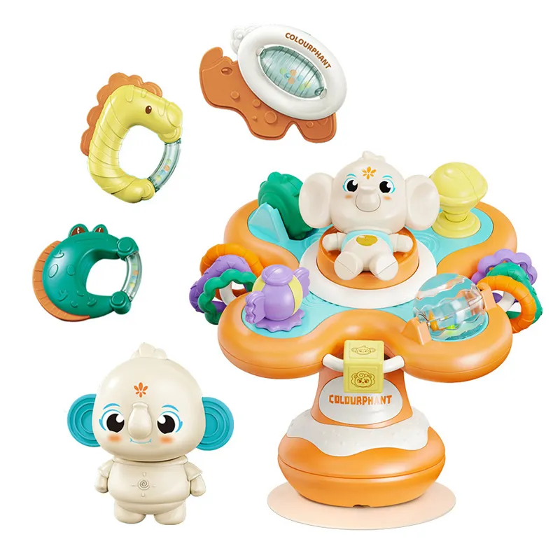 Wholesale Montessori Lovely Sensory Chew Silicone Rattle Teether New Born Baby Hand Music Toys