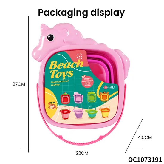 Wholesale Pink Animals Made Foldable Silicone Sand Fun Summer Beach Sand Toys for Kids