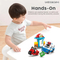 Wholesale Montessori Plastic Children Sensory DIY Police Car Gift Building Block Toy with Light