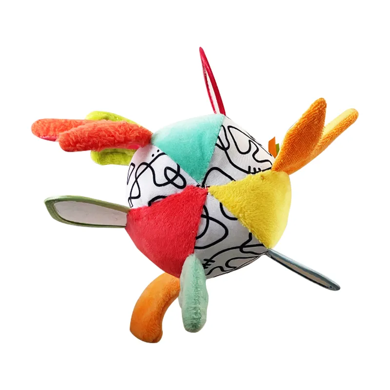 Rattle Ball Plush Stuffed Infant Toys Gift Baby Crib Hanging Rattle Toys Sensory Montessori Soft Balls Toy for Babies Soothing Toys