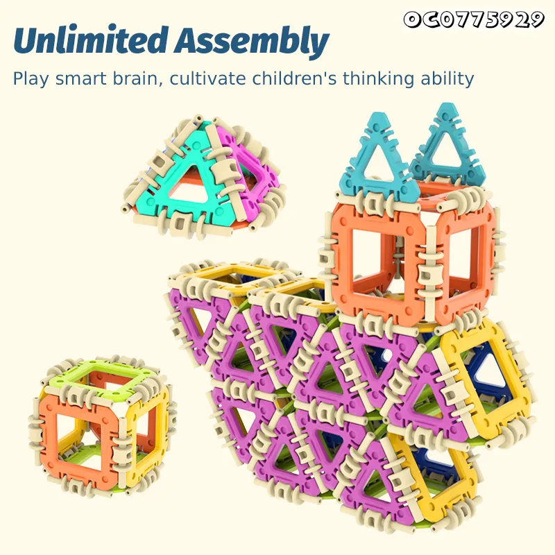 Wholesale Montessori Creative Gift Educational Plastic DIY Blocks Building Toys for Kids