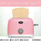 Wholesale Pretend Pink Children's Plastic Kitchen Tool Small Toaster Appliances Toy for Kids