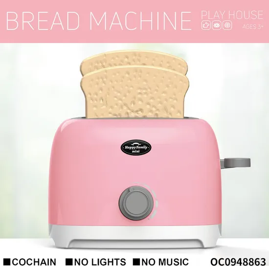 Wholesale Pretend Pink Children's Plastic Kitchen Tool Small Toaster Appliances Toy for Kids