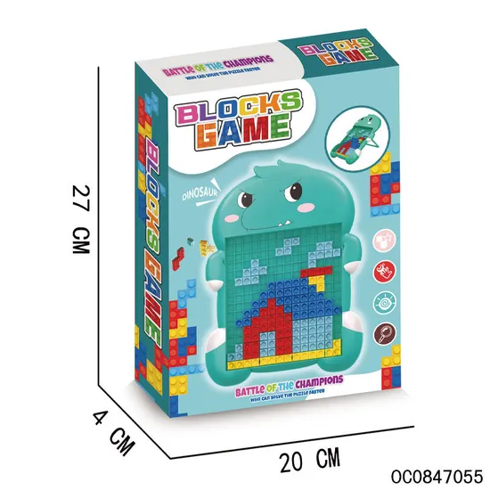 Wholesale Educational DIY Cartoon Dinosaur Plastic Building Block Puzzle Toys for Kids
