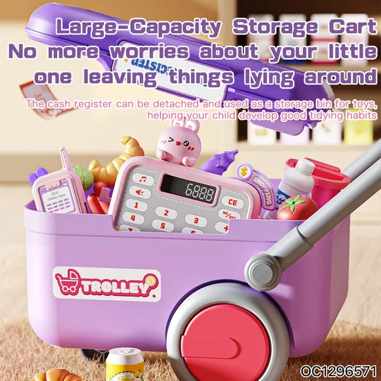 Pretend Battery Operated Supermarket Checkout Counter Mini Food Toy Miniature Plastic Cash Register Fruit Store Toy with Scanner