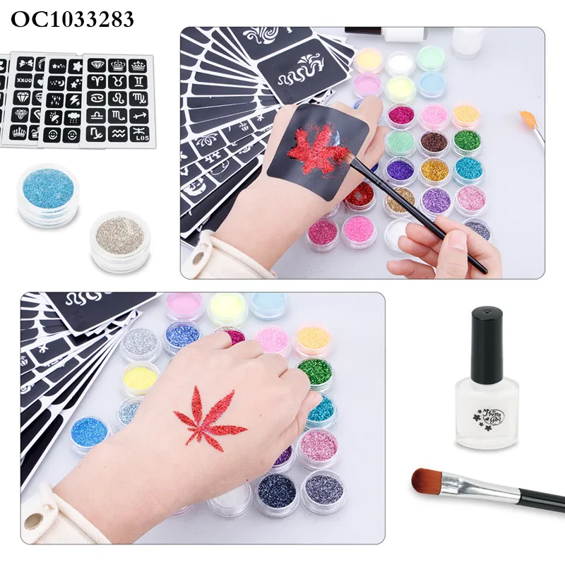 Wholesale Fashion DIY Custom Art Sticker Beauty Makeup with Sparkling Powder Creative Toys for Kids