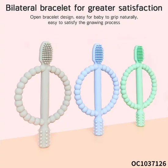 Wholesale New Lovely Toothbrush Shape Silicone Infant Baby Teether Comfort PC Toy Wholesale