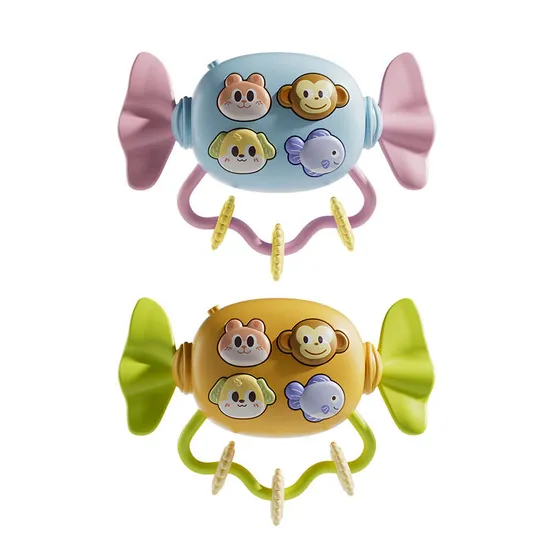 Candy-Shaped Animal Musical Instrument Sets 18 Months Soothing Baby Educational Toy Plastic Rattles Games Toy for Cognitive