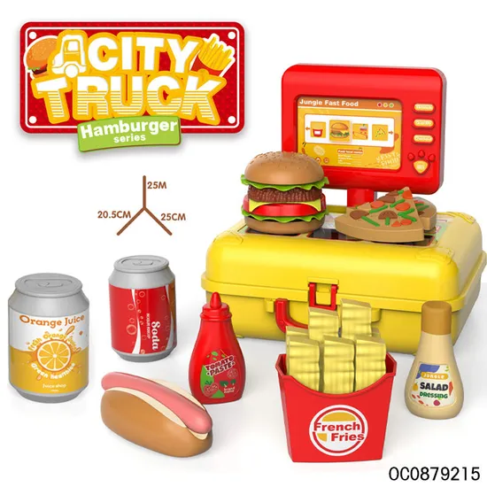 Wholesale Funny Pretend Play Set Fast Food Set Hamburger Children's Educational Plastic Mini Kitchen Toy