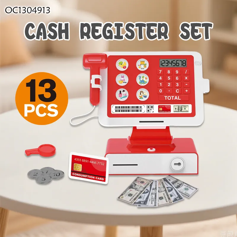 Kids Home Toy Supermarket Bill Checkout Counter Toys Play Role Playhouse Modern Electronic Cash Registers Toy for Kids