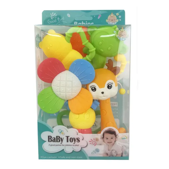 Wholesale Silicone Soft Baby Montessori Giraffe Rattle Sensory Toys Baby Teether