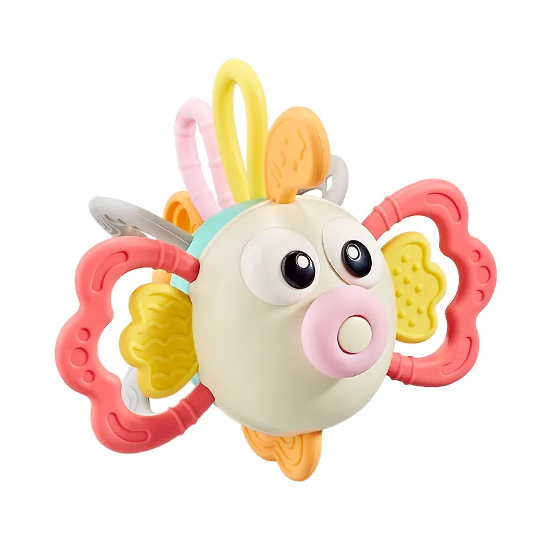 Wholesale Lovely Cartoon Design Baby Comfort Soft Rubber Handeye Teether Silicone Baby Toy