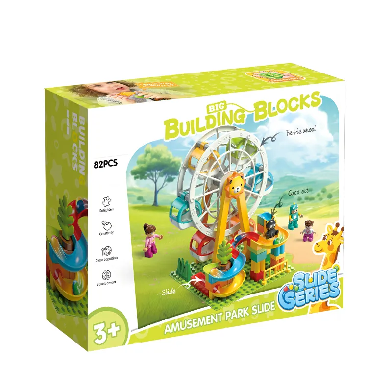 Educational Montessori Popular Learning DIY Plastic Ferris Wheel Building Block Toy