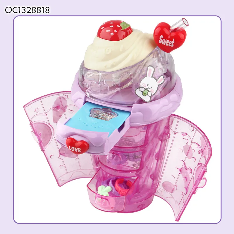 DIY Pink Jewelry Box Fashion Girl Makeup Making Ring Ideas Mini Cosmetic Make up Toys for Girls