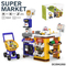 Portable Shopping Cart Home Supermarket Toy with Cash Register Cashier Machine Toy