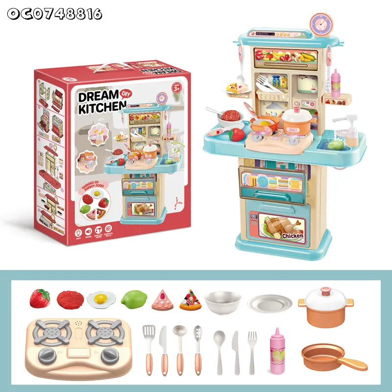 Wholesale Large Plastic Modern Kitchen Children Toys Plastic Children House Role Play Gift Set