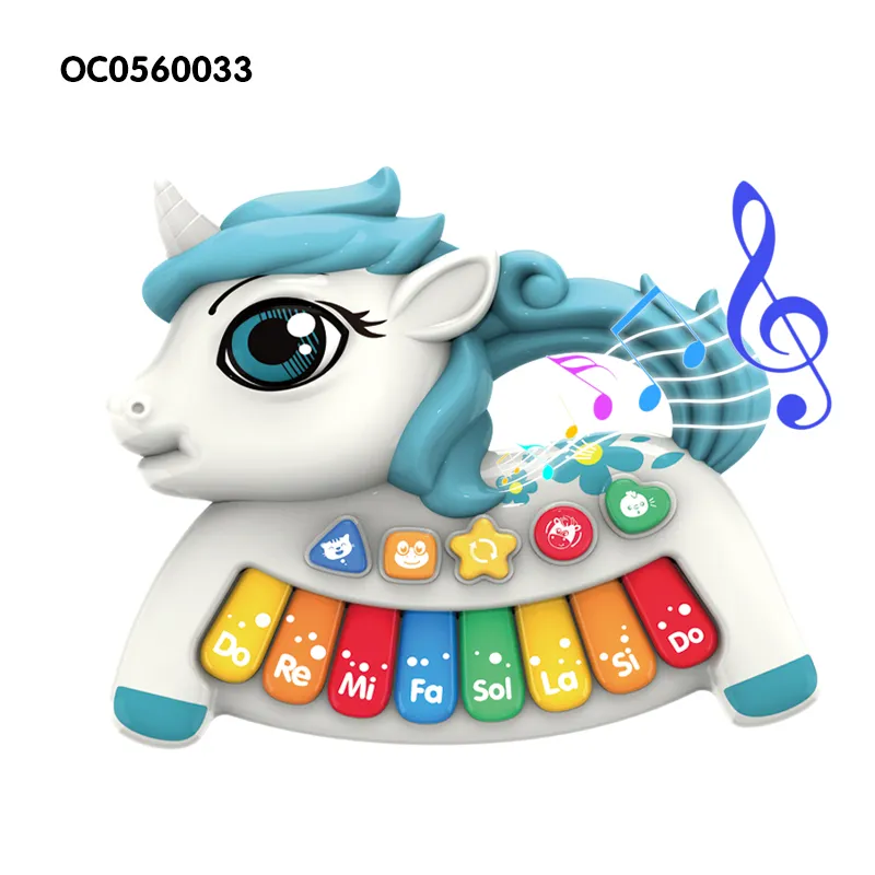 Wholesale Children Cartoon Horse Electronic Piano Educational Rainbow Keyboard Toy for Children