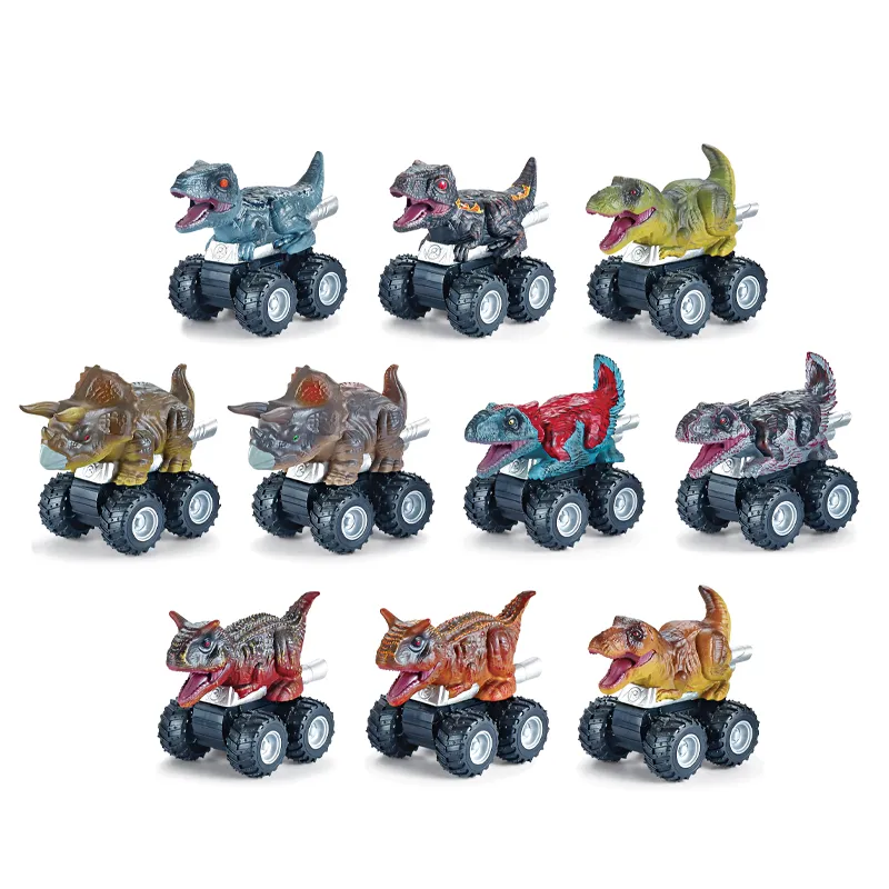 Wholesale Children 3 Pieces Dinosaur Miniature Dinosaur Shaped Model Toy Pullback Cars