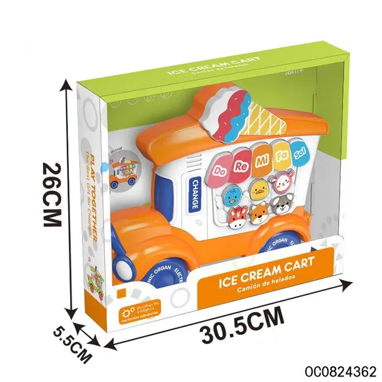 Wholesale Montessori Cartoon Ice Cream Keyboards Music Electronic Piano Baby Musical Instruments Toys