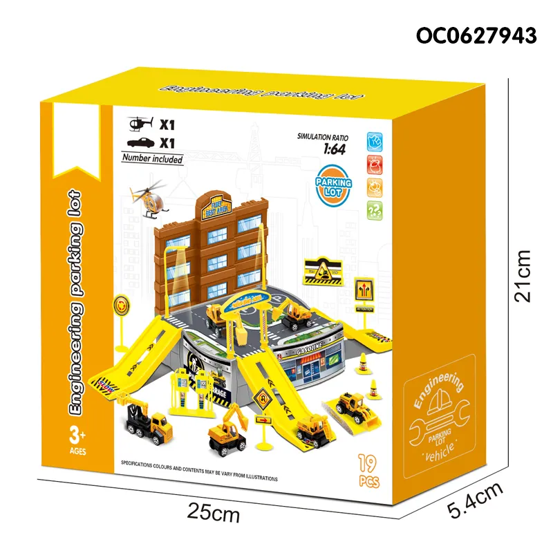 Wholesale Kids Plastic Children Parking Lot Plastic Freewheel Toys Mini Car Set