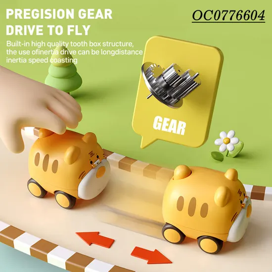 Wholesale 2PCS Cute Animal Friction Construction Plastic Mini Car Toy Set