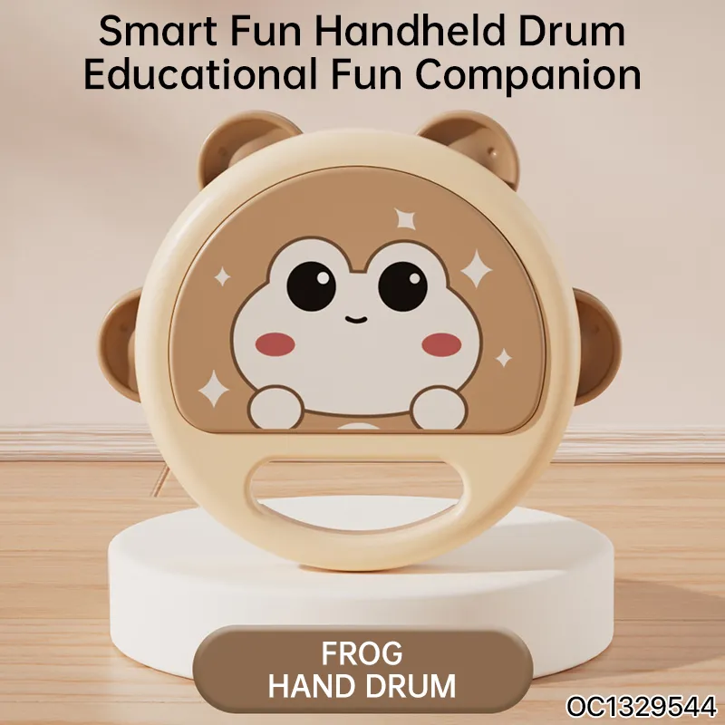 Wholesale Cartoon Frog Plastic Sensory Music Soothing Happy Montessori Hand Drum