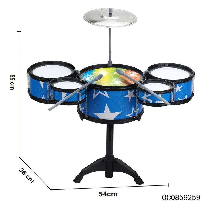Wholesale Electronic Quality Hot Sale Plastic Music Instrumental Kid Toy Drum Set Children