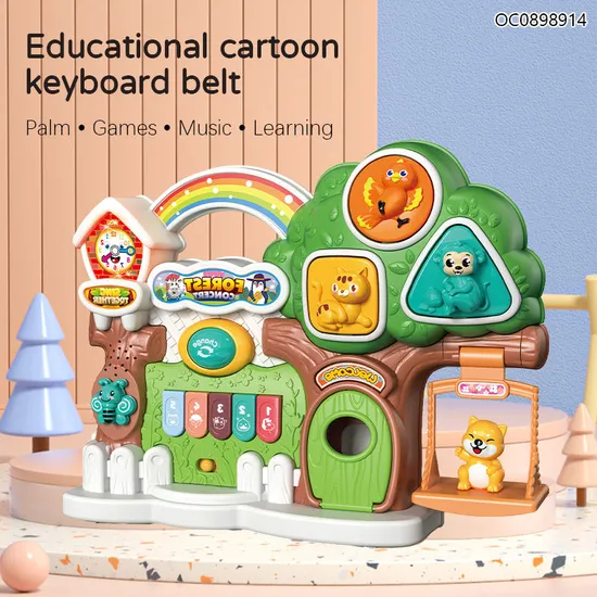 Wholesale Musical Instruments Educational Light-up Sensory Cartoon Rainbow Keyboard Toy