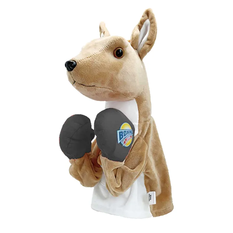 Wholesale Stuffed Custom Children Sports Sets Kangaroo Hand Puppet Plush Toy with Sound