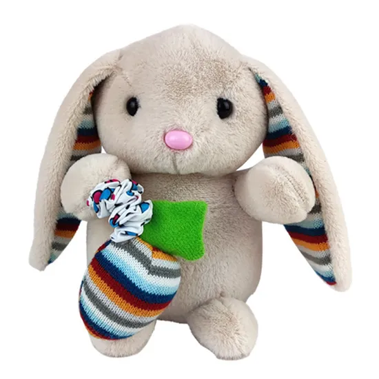 Wholesale Sensory Toy Animals Cute Bunny Custom Plush Long Ear Rabbit Stuffed Doll