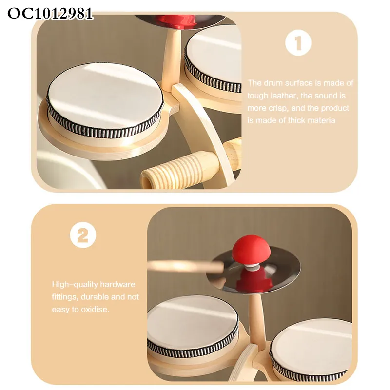 Wholesale Plastic Children Musical Baby Educational Montessori Musical Keyboard Instrument Wooden Toy Drum