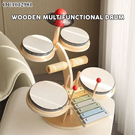 Wholesale Plastic Children Musical Baby Educational Montessori Musical Keyboard Instrument Wooden Toy Drum