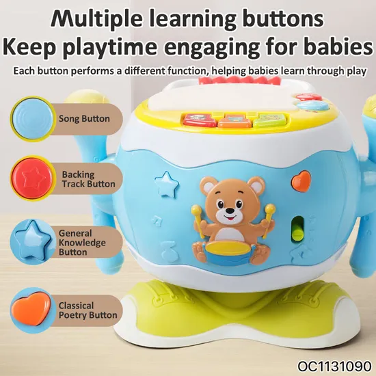 Wholesale Plastic Keyboard Electronic Musical Baby Kids Children Instrument Drum Montessori Educational Toy with Lights