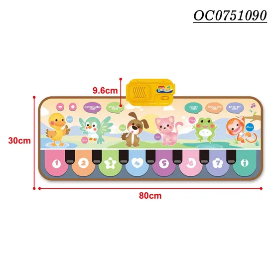 Wholesale Interactive Educational Soft Play Piano Animals Musical Light-up Rainbow Keyboard Toy