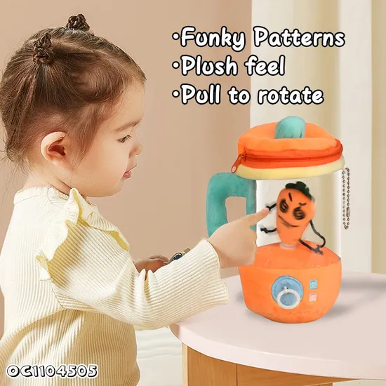 Wholesale Stuffed Custom Kids Kitchen Set Pretend Play Stuffed Plush Carrot Juicer Pull Line Spinning Toys